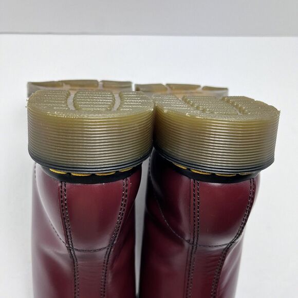 Dr. Martens 1460 Smooth Leather Lace Up Ankle Boots Cherry Red Size 7 Comfy Shoe - Picture 8 of 10
